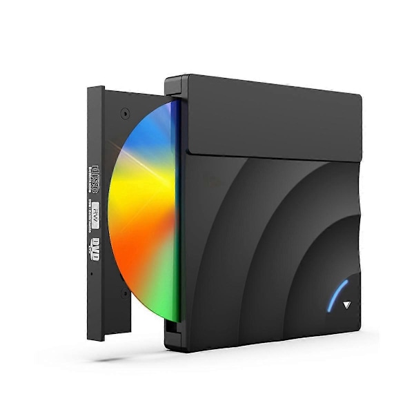 CASA Ulkoinen CD-asema, kannettava Type-C USB 3.0 CD/DVD RW -asema/soitin, ulkoinen optinen asema/kirjoitin