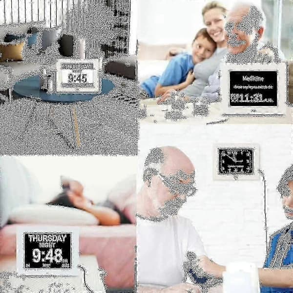 2024 Demensklocka för Äldre med Stor Digital Display, Datum & Dag