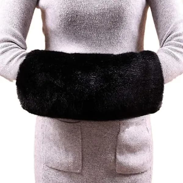 Dame Varm Fuskepelsmuffe 20*35CM Sort