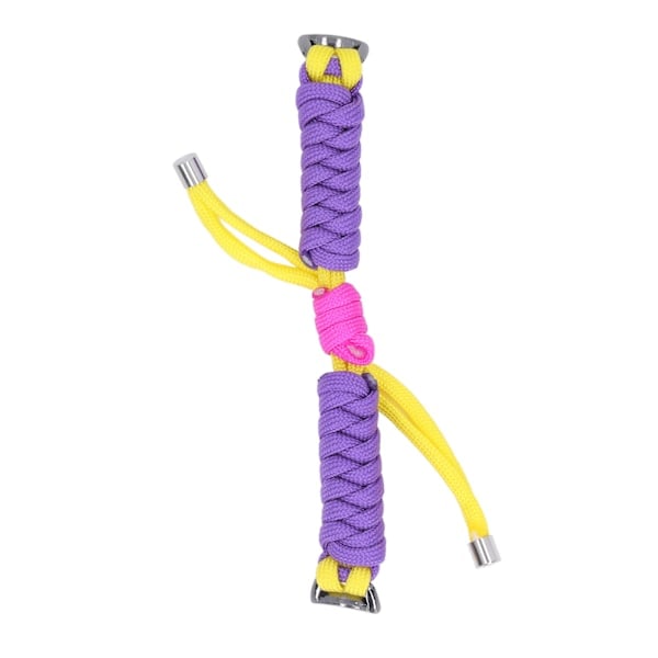 Ersättningsarmband Elastiskt Band Stickat Tvinnat Knut Nylon Smart Armbandsrem för Mi Band 8 Gul Mörklila