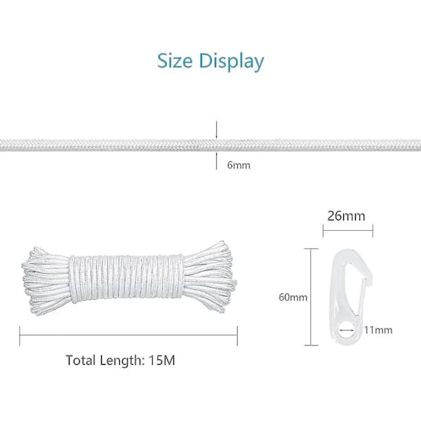 [CA] 15m 6mm Nylon Flagline Flagstangsreb Reb til Flag BY