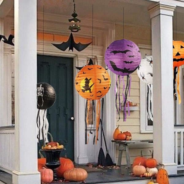 15 stk. Halloween-papirlanterner, foldbare lanterner, dekorationer