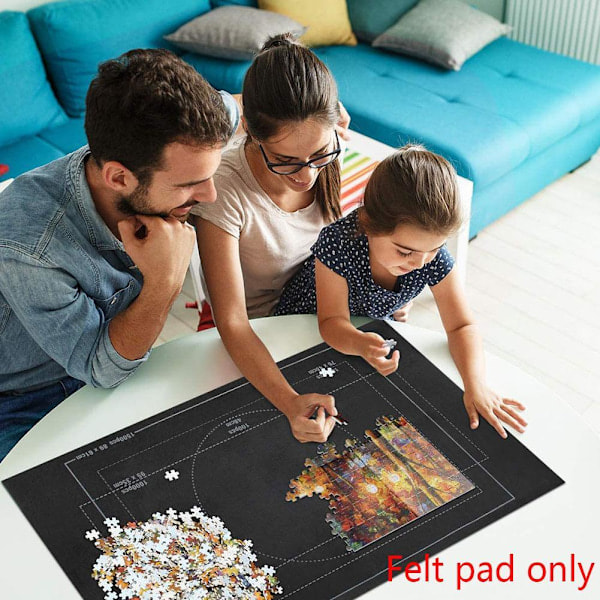 1500/2000 palan puzzle-matto säilytykseen, rullattava, musta, sininen, harmaa, G black 2000pcs
