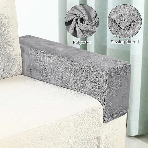 [CA] 2 st Universal Soffa Armstödsöverdrag Elastiskt Armstödsskydd Enfärgat Armstödsskyddstyg (grå)BY
