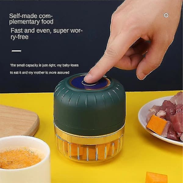 Mini Trådlös USB Köttkvarn 250ml Elektrisk Vitlökspress