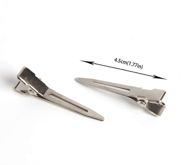 Prong Pin Curl Duckbill Clips - Sølvfarvede Hårklemmer til Hårforlængelser YGWL