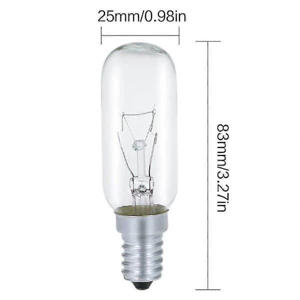 Glødepære til emhætte E14 40w, T25 230v Glødepære Varm Hvid 2700k Dæmpbar, 4-pak