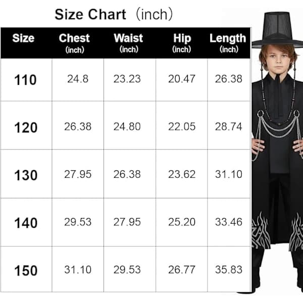 [CA] Kpop Demon Hunter Cosplay Kostyme for Gutter med Kappe [JUN] 1 160cm