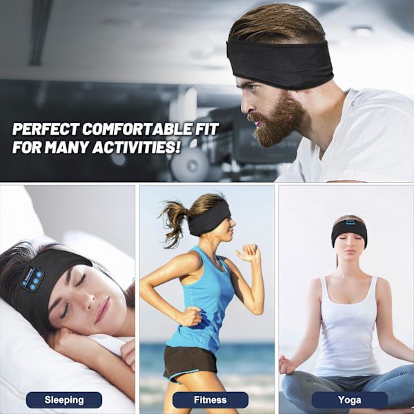 Trådløse søvnhøretelefoner, Bluetooth Sports Pandebåndshøretelefoner, Ultratynde HD-stereo Højttalere, Perfekt til Søvn, Træning, Jogging, Yoga, Søvnløshed