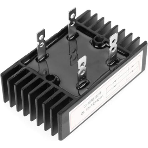 Bro ensretter, 1 stk. 100A Amp 1600V Spænding 2-Faset Diode Bro ensretter høj effekt Black n Board Batterioplader.ca