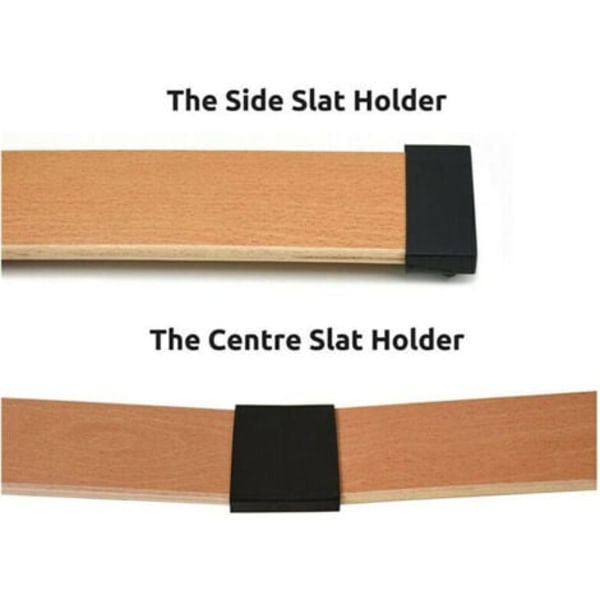 Sæt med 20 lamelbundsholdere 54 mm x 9 mm Sort indvendig sideholder Sengeudstyr i plastik - DPZO.ca