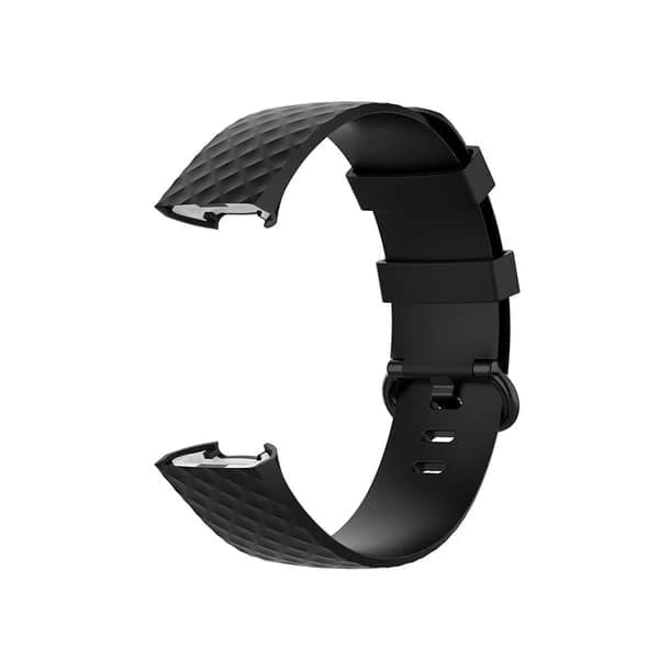 TS Silikonarmbånd Fitbit Charge4 / Charge 3 - S Svart