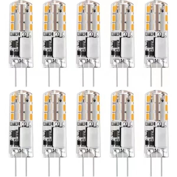 [CA] 10-pack G4 LED-lampor 12V AC/DC Varmvit 3000K Dimbar