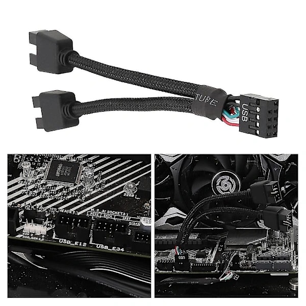 USB 2.0 Internt Bundkort Header Kabel USB 2.0 9-pin Hun Til Han Kabel