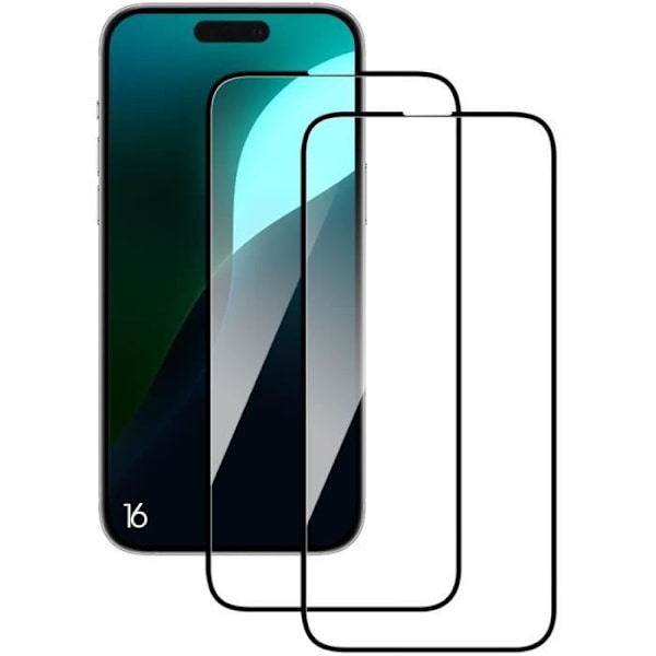 2-pakks herdet glass for iPhone 16 - støtsikker skjermbeskytter Silver