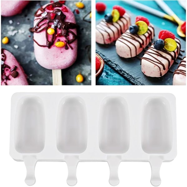 Cake Pop -silikonimuotit uuniin ja pakastimeen, helposti irrotettavat suuret jäätelömuotit 50 puutikulla DIY-silikonimuotteihin, jääkaappikestävät Multi