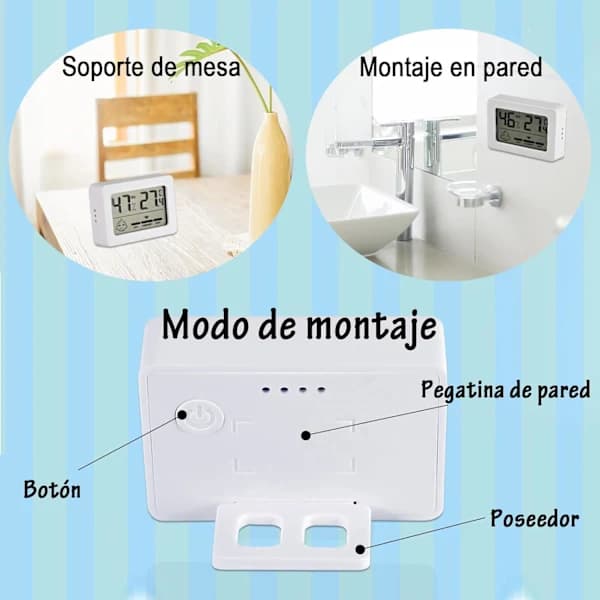 4 stk Digital Hygrometer, Mini Innendørs Termometer Hygrometer, Digital Hjem Innendørs og Utendørs Termometer