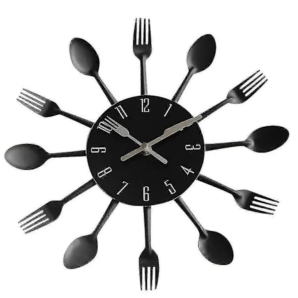 Modern Design Iver Bestick Köksredskap Väggklocka Sked Gaffel Klocka