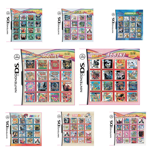 3DS NDS Pelikortti Yhdistelmäkortti 520 Yhdessä NDS Yhdistelmäkortti NDS Kasetti 208/482 SISÄÄN