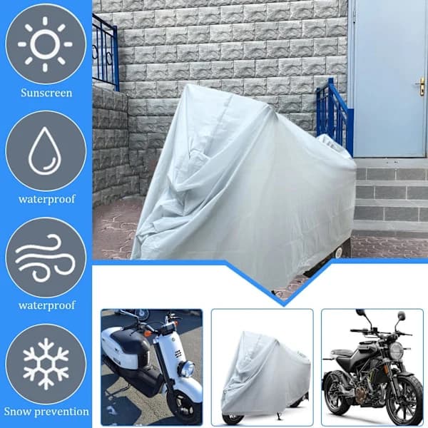 Vattentätt motorcykelöverdrag PEVA Hållbart dammskydd för inomhus- och utomhusbruk Grå 120 x 210 cm