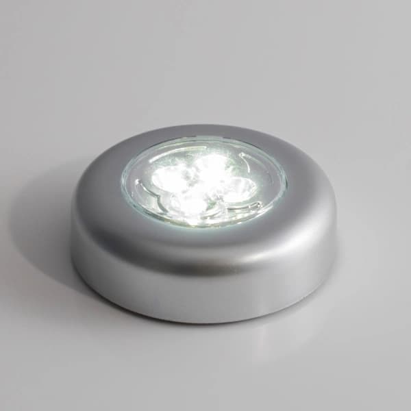 Sett med 3 batteridrevne selvklebende spotlights med varmhvit