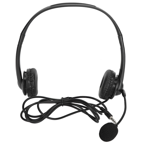 Kundeservice Headset Håndfri Stereo Ledningsbasert Binaural PC Støyreduserende Hodetelefoner for Telefonsamtaler 3,5 mm