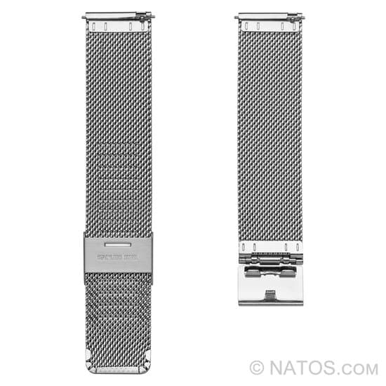 Milanese Mesh Watch Band 20mm Stainless Steel with Quick Release Pins, Adjustable Clasp, Easy No-Tool Installation, Silver