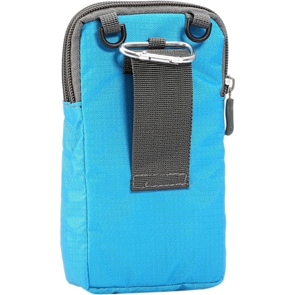 Mobiltelefonbälte, Crossbody Mobiltelefonväska, Utomhus Rese Nylon Axelväska, med Bälteshälla Karbinhake Himmelsblå