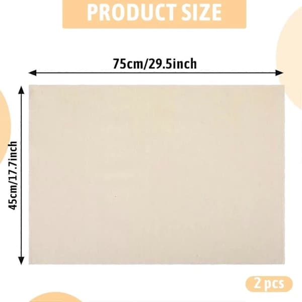 2 stk 45x75cm Profesjonell Brødheveduk, Lin Couche Brødheveduk for Baguettebrød Deigforberedelse og Baking