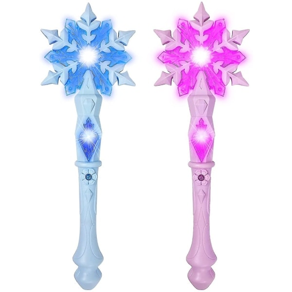 Lysande Frozen snöflingestav med ljud magic leksak 2 stycken - stock_ca