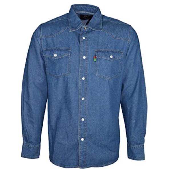 Duke Herr D555 Western Denimskjorte Small Stonewash