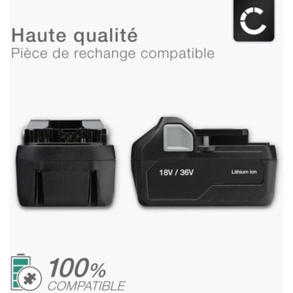 Batteri BSL36B18, BSL36A18 18v 5000mAh Li ION för HiKOKI, DH18DBL, C18DBAL, CV18DBL, DH36DPA Elverktyg bärbar borrmaskin skruvdragare.ca