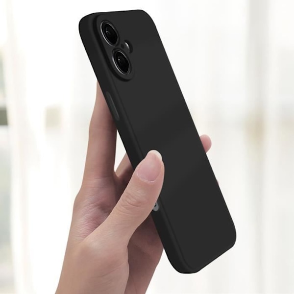 iPhone 16 Silikonfodral Matt Yta Mjuk Beröring Svart
