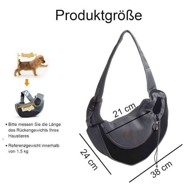 Kæledyrsbæretaske, skulderrem, ventilerende mesh, transporttaske til små hunde og katte, kæledyrssele, kæledyrsrygsæk