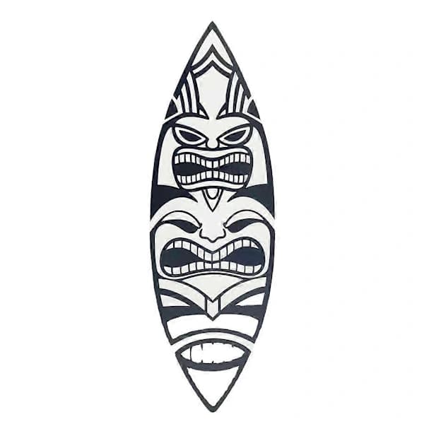 Tropisk Maske Trekunst Dekorasjon (Sett med 4)
