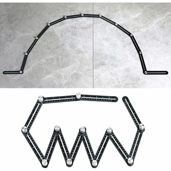 Multivinkelmåler, aluminiumslegering, 12 foldbare linealer, T