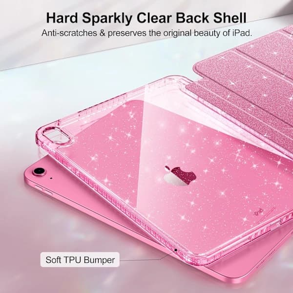 Glitteretui med glitrende bagside til iPad 11. generation & 10. generation - Pink