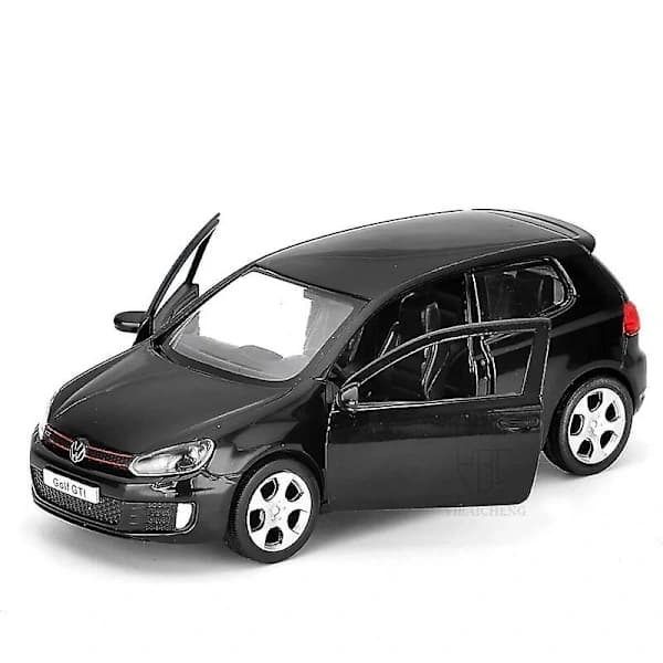 1:36 Golf 6 Gti Støbt Legeringsbil Model Legetøjsbil Metal Simulation Legetøjsbil Model 2 Døre Åbnet Samling Børnelegetøj Gave Sort