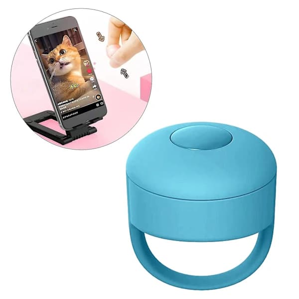 2x Trådløs Bluetooth Fingertupp Video Kontroller Klikker Side Vender Blå