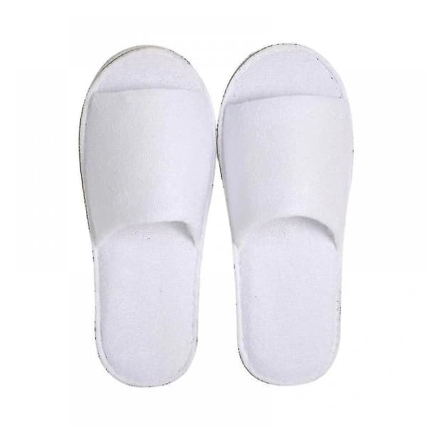 10 par åbne tå spa-slippers Hvide spa hotel gæsteslippers, passer til de fleste mænd og kvinder[ca]