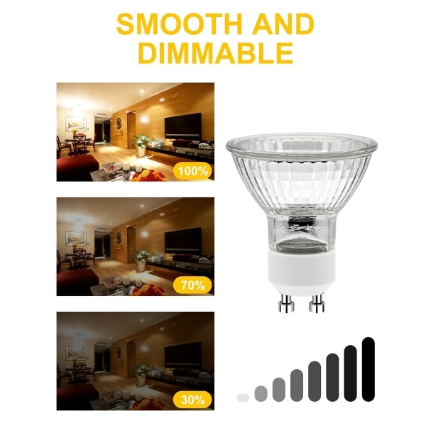 GU10 Halogenlampor - 6-pack Spotlightlampor AC 230V 35W-2700K Varmvit [Energiklass G]