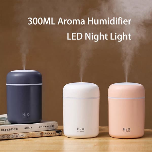 Essential Diffuser Luft Aromaterapi LED Aroma vit hvid white