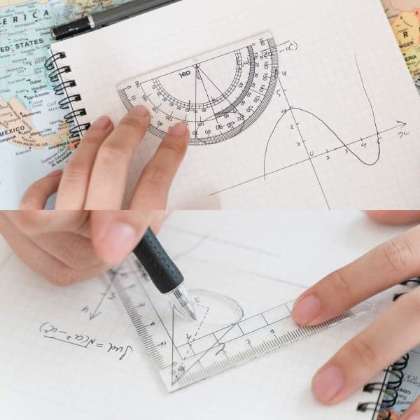 Sæt, kompas til geometri Matematik Geometri Kit 8 dele