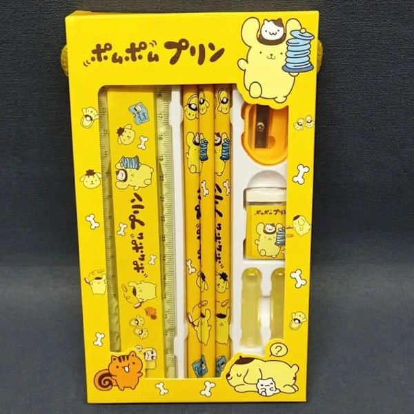 Sanrio Brevpapir 2-pakkssett Blyant Viskelær Linjal Kawaii Melodi Kuromi Kanelrulle Student Maling Forbruksvarer Barn Ferie 2-pakkssett Kuromi