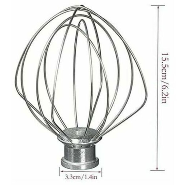 Rustfrit stål trådpisk kompatibel med KitchenAid K45WW WP9704329 KSM150 KSM160 K45 KSM90 Robot Tilbehør -DPZO.ca