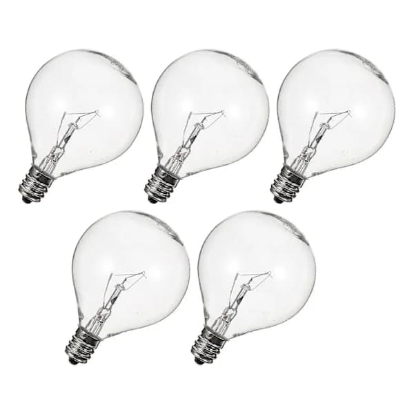 [CA] 5 stk. E12 Duftvoks Diffuser Lampe 25W Dæmpbar Globe Klar Pære Transparent Farve 7.00X5.00X5.00CM
