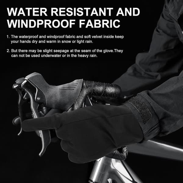 Vinter Touchscreen Handsker, Varm Termisk Foret Polyester Spandex Blanding, Anti-Skrid Greb, Til Mænd Løb Cykling Vandring, Sort, Størrelse M