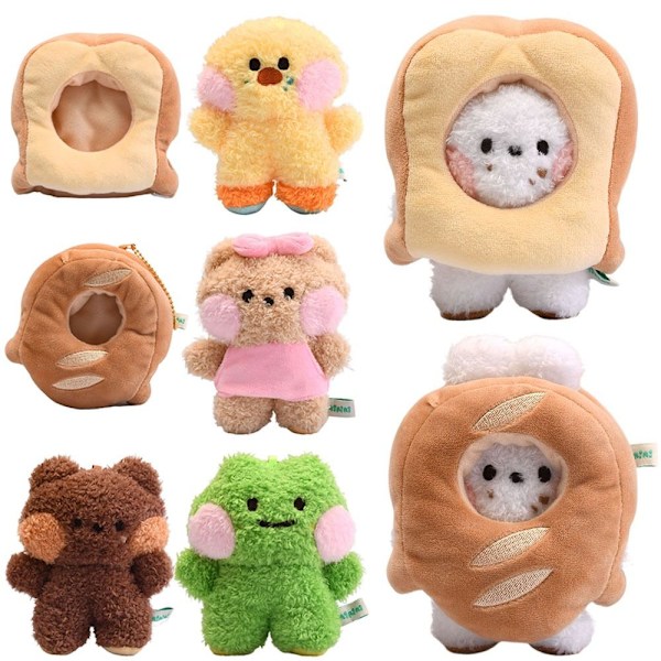 Brødserie Tegnet plysdukke Kawaii Frø And Ornament Fyldt nøglering.CA rabbit
