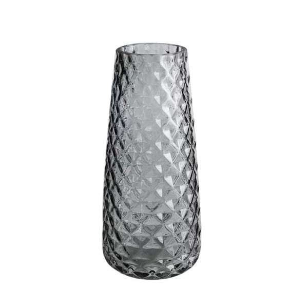 Dekorativ vase, moderne halvtransparent grå, vase for kontor, hjem, flat, ananasstruktur
