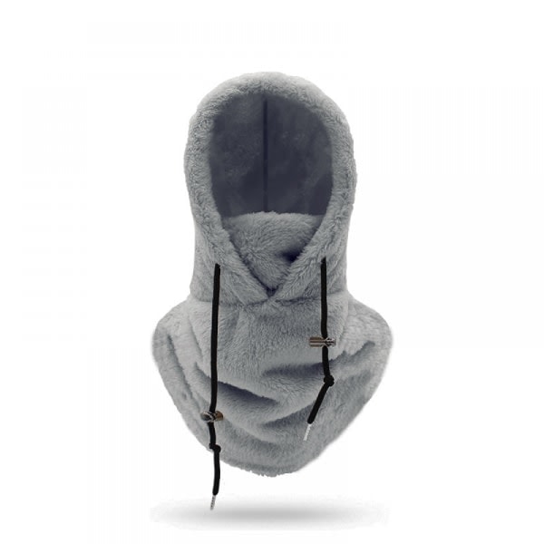 Sherpa Huva Skidmask Vinter Balaclava Kallt Väder Vindtät Justerbar Varm Huva Cover Hat Cap Scarf Svart Svart